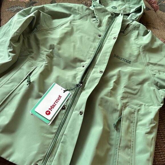 MARMOT {NWT} Women's Cascade Rain Jacket | Medium | Agate Green - Picture 9 of 10